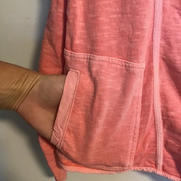 Sandwich Salmon Pink Asymmetric Zip Cotton Moto Jacket - Picture 7 of 13